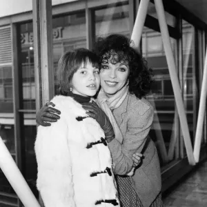Joan Collins at Heathrow Airport with her daughter Katyana after a holiday in the Bahamas Joan Collins at Heathrow Airport with her daughter Katyana after a holiday in the Bahamas