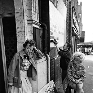 Joan Littlewood outside Theatre Royal Stratford East. 14th March 1967