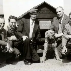 Jock the Airedale dog at Stoughton Army Barracks, Guildford
