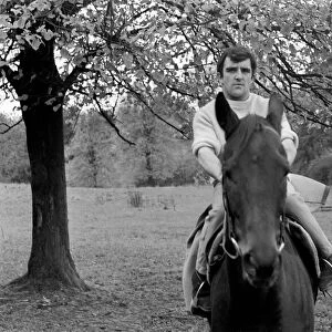 Jockey Billy Ellison training in the stable yard. November 1969 Z11023-005