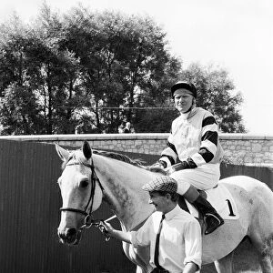 Jockey Terry Biddlecombe at Newton Abbot racecourse. 28th August 1969