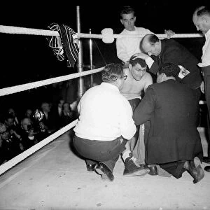 Joe Erskine Boxer sits in his corner after being knocked out in the first round
