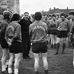Joe Fagan takes a training a session at Melwood before his team