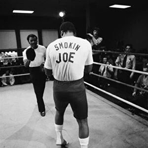 Joe Frazier preparing for his second fight with Muhammad Ali. 21st January 1974