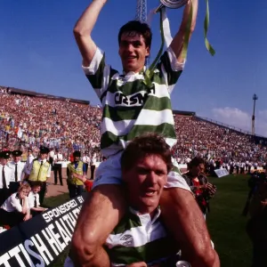 Joe Miller on Roy Aitken's Shoulders 1989 Scottish Cup Final Print