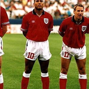 John Barnes and Paul Merson of England during their tour of the USA July 1993