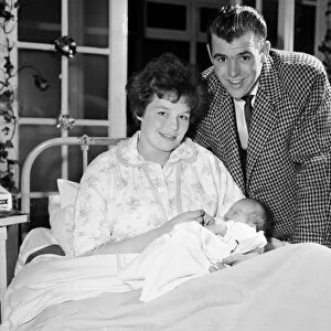 John Connelly, Burnley football player, with wife Sandra and newly born Nichola Bernadine