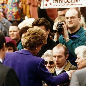 John Earnshaw meeting Princess Diana on her visit to Barnsley 22nd February 1993
