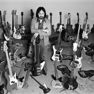 John Entwistle with 120 Guitars Print, December 1977
