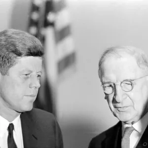 John F. Kennedy is greeted by Republic of Ireland PM Eamon De Valera June 1963