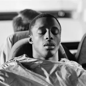 Print of John Fashanu on Wimbledon team bus Print of John Fashanu on Wimbledon team bus