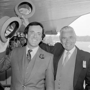 John Forsyth and Terry Wogan at Ascot 1985 Print