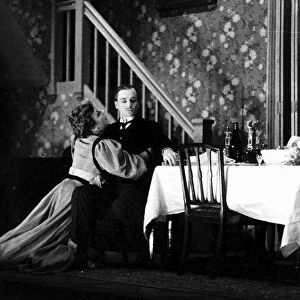 John Gielgud actor and Edith Evans actress acting out a scene