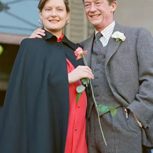 John Hurt marries Jo Dalton at Marylebone Town Hall in London