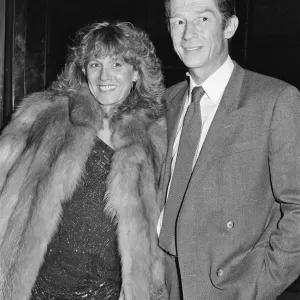 John Hurt and Donna Peacock Leave Dorchester Hotel Print 1985