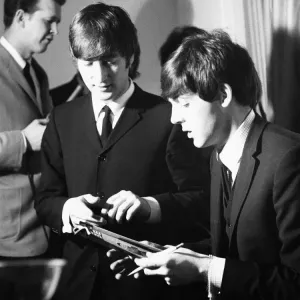 John Lennon and Paul McCartney in New York during The Beatles first tour of the United John Lennon and Paul McCartney in New York during The Beatles first tour of the United