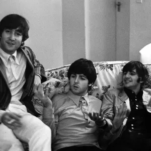 The Beatles Relax at Blackpool Imperial Hotel Print 1964 The Beatles Relax at Blackpool Imperial Hotel Print 1964