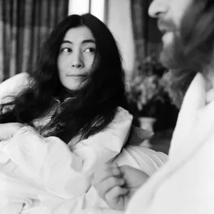 John Lennon and Yoko Ono Amsterdam Bed-In Print 1969 John Lennon and Yoko Ono Amsterdam Bed-In Print 1969