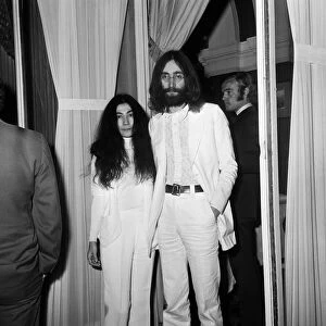 John Lennon and Yoko Ono at the film reception of The Magic Christian