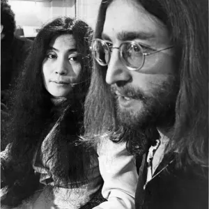 John Lennon and Yoko Ono Print in Savile Row Office John Lennon and Yoko Ono Print in Savile Row Office