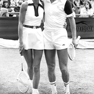 John Lloyd and Anthea Forsyth at charity tennis match - June 1978 26 / 06 / 1978