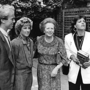 Margaret Thatcher Print with Chris Evert and John Lloyd June 1985 Margaret Thatcher Print with Chris Evert and John Lloyd June 1985