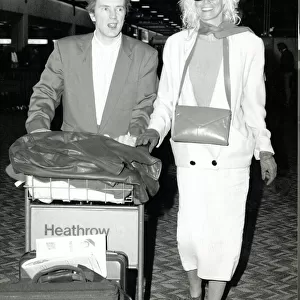 John Lydon and his wife Nora Lydon leaving London Airport Heathrow for Miami