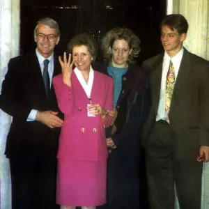 John Major MP with his family outside No10 Downing Street after the election John Major MP with his family outside No10 Downing Street after the election