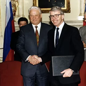 John Major Prime Minister with Boris Yeltsin