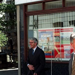 John Major former Prime Minister seen here leaving a betting shop. 23rd June 1995
