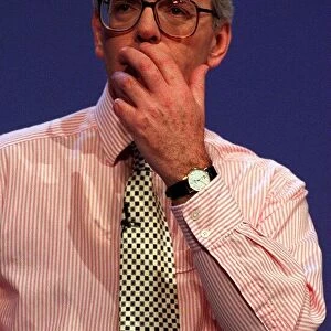 John Major during his speech at Bournemouth left hand covering his mouth