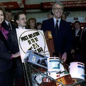 John Major with his wife Norma at a B & Q DIY store in Bradford
