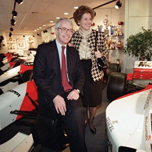 John Major and wife Norma visiting the headquarters of McLaren motor racing team during