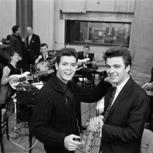 John Rostill (right) at the EMI Studios at St Johns Wood