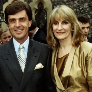 John Stapleton with his wife Lynn Faulds Wood Print