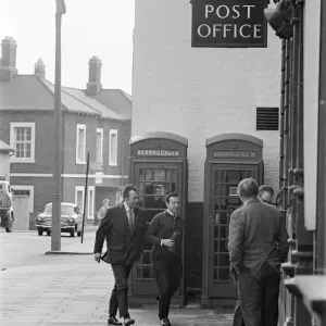 John Stonehouse Postmaster General and MP for West Bromwich outside post office in John Stonehouse Postmaster General and MP for West Bromwich outside post office in