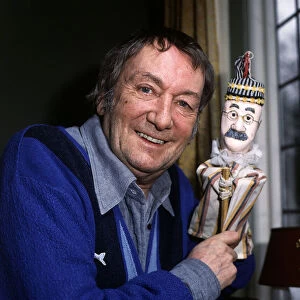 Johnny Speight 1981 holding Alf Garnett puppet