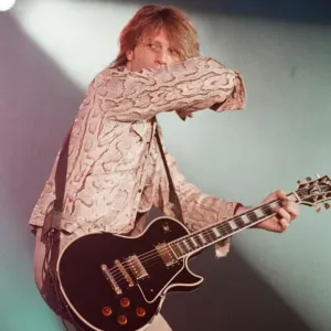 Jon Bon Jovi performing at Ibrox Stadium, Glasgow, Scotland during the group Bon Jovi