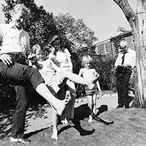 Jon Pertwee actor and his wife Ingeborg - June 1970 With children Dariel