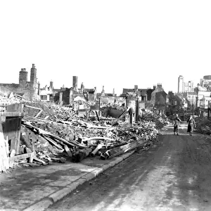 Jordan Well lays in ruins after the Coventry blitz of 14th November 1940