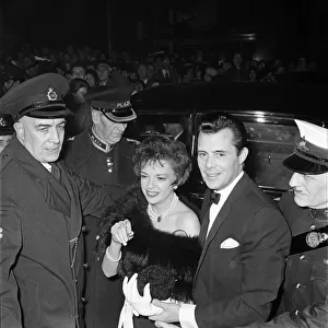 Judy Garland and Dirk Bogarde at the premiere of "I Could Go On Singing"
