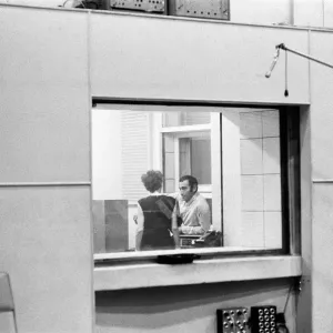 Judy Garland with Lionel Bart at the EMI studios in St Johns Wood recording Maggie May Judy Garland with Lionel Bart at the EMI studios in St Johns Wood recording Maggie May