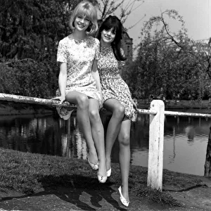 Judy Geeson and Sally Geeson Actresses at their home in Barnes 1967