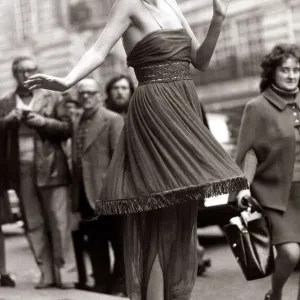 Judy Oswald Models 1913 Poiret Evening Outfit Print