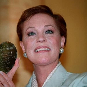 Julie Andrews Actress July 1998 With her Variety club award she was given by