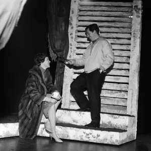 Julie Andrews Watches Husband at Lyric Theatre Print 1961 Julie Andrews Watches Husband at Lyric Theatre Print 1961