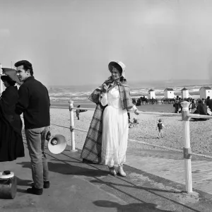 Julie Christie Print - 1966 Weymouth, Dorset Film Set Photograph Julie Christie Print - 1966 Weymouth, Dorset Film Set Photograph