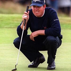 Justin Leonard golfer at the British Open Golf July 1999 Championship at Carnoustie
