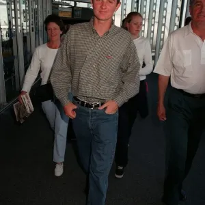 Justin Rose Golf September 1998 Schoolboy golf champion arriving at Heathrow Justin Rose Golf September 1998 Schoolboy golf champion arriving at Heathrow