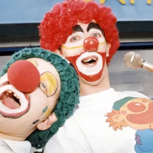 Karaoke clowns Peter Watson (right) and Stephen Brooks entertain shoppers in Stockton Karaoke clowns Peter Watson (right) and Stephen Brooks entertain shoppers in Stockton